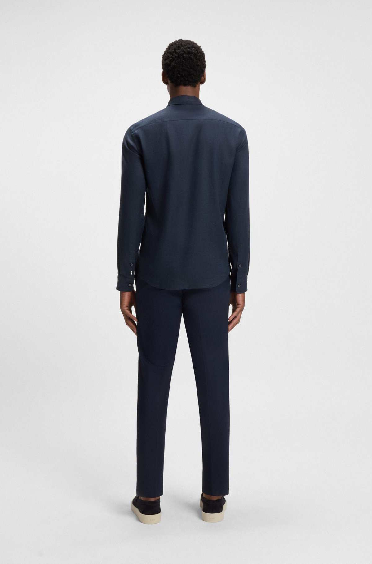 SLIM-FIT SHIRT IN STRETCH LINEN - 5
