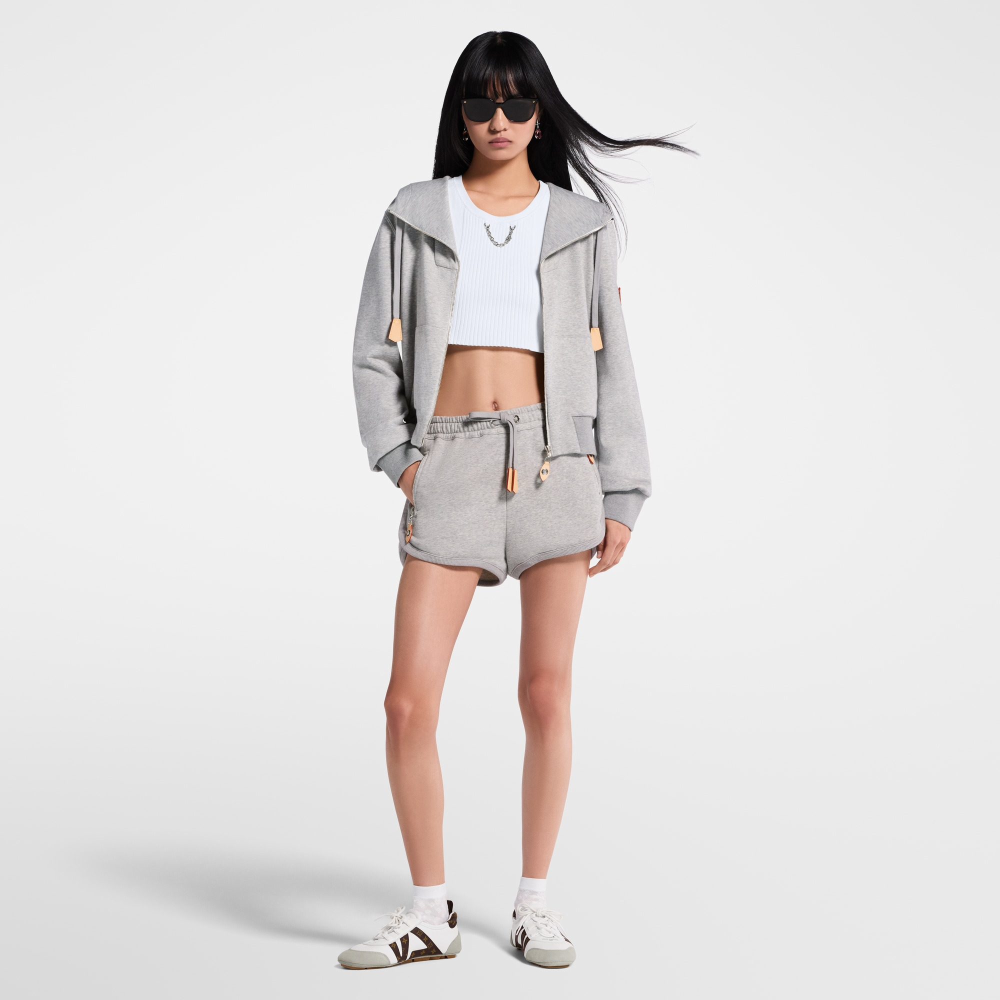 Leather Accent Jogging Shorts - 6