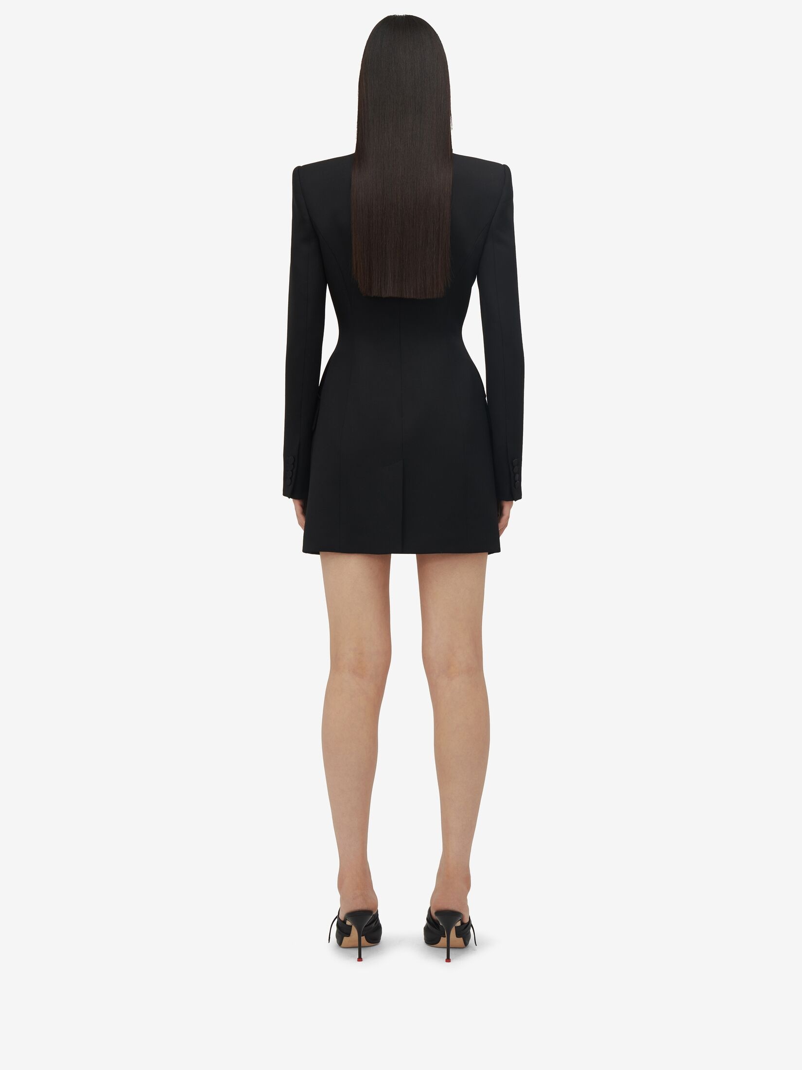 Women's Mini Jacket Dress in Black - 4
