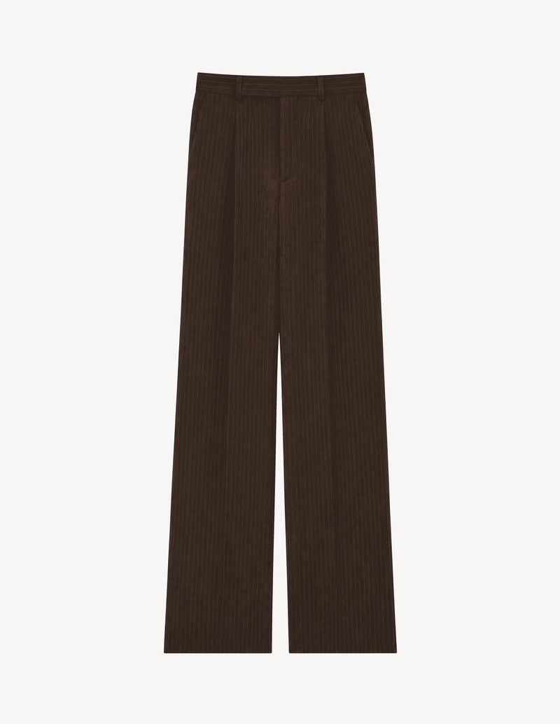 FLUID PANTS IN STRIPED WOOL GABARDINE 1