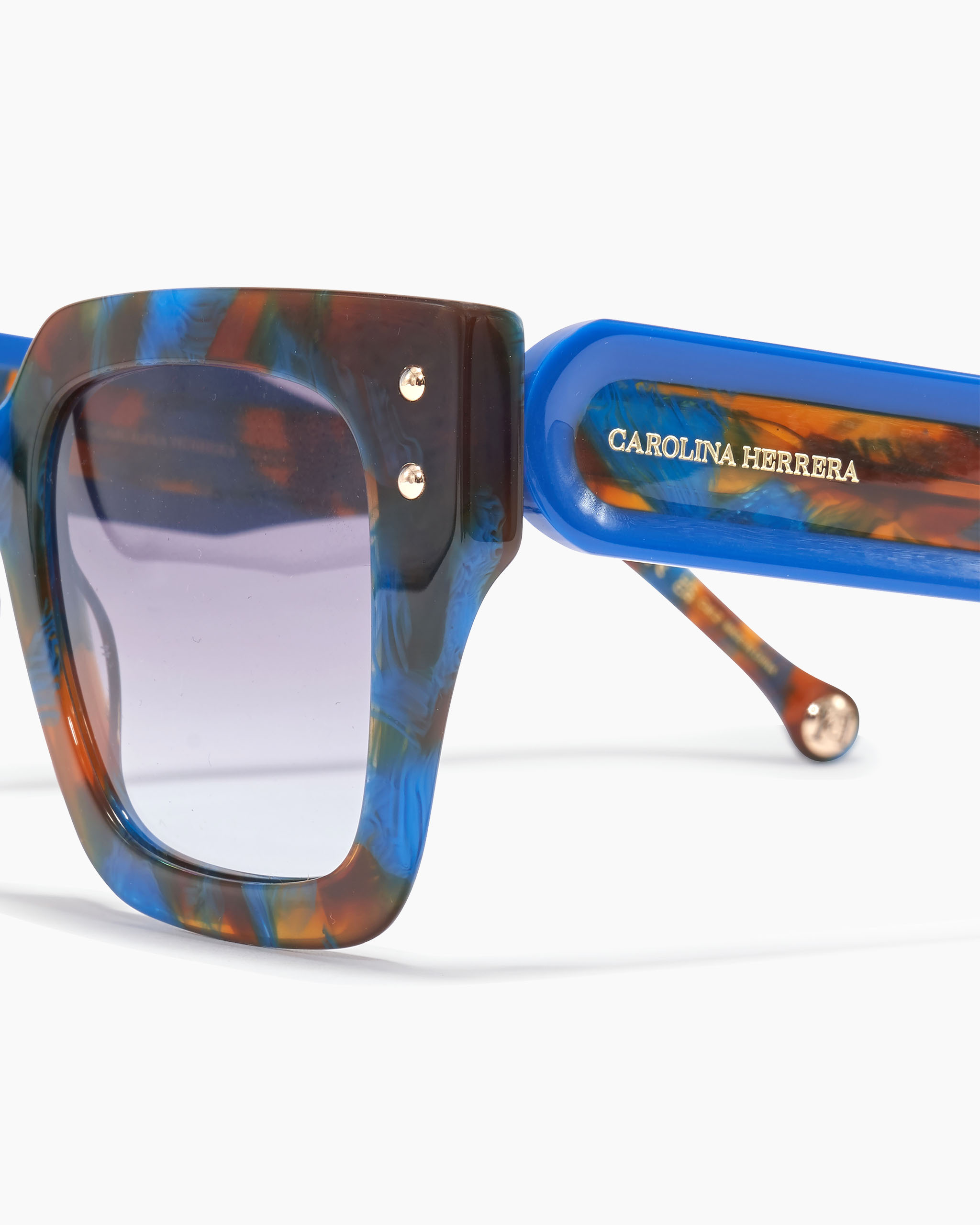 Square Frame Sunglasses With Contrast Temples - 3