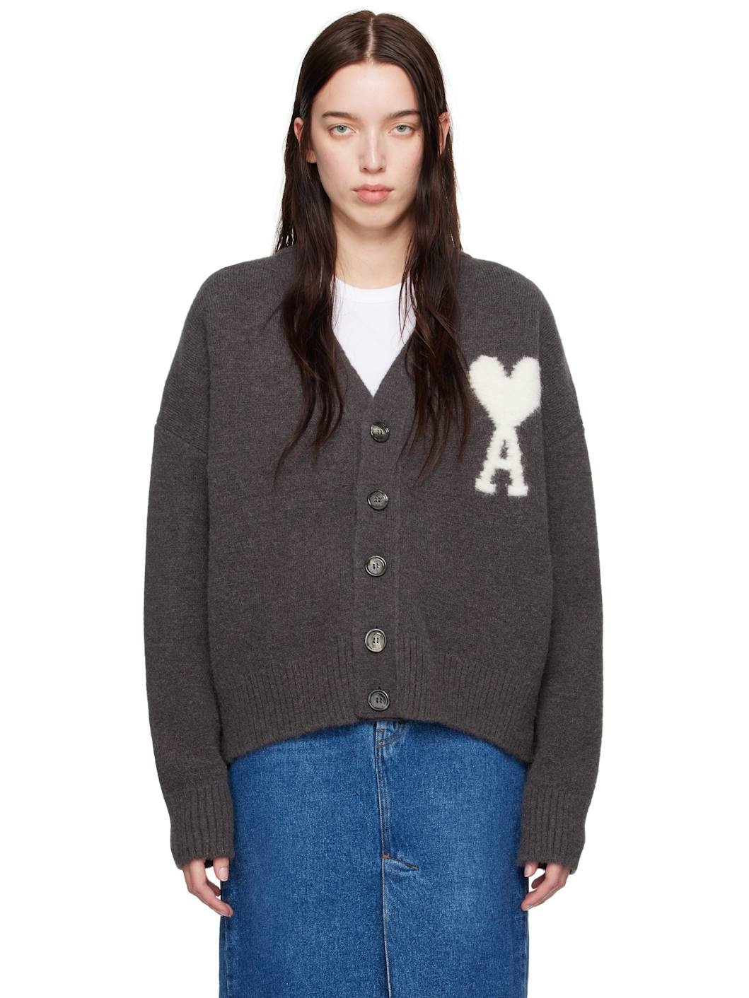 Gray Ami de Coeur Cardigan - 1