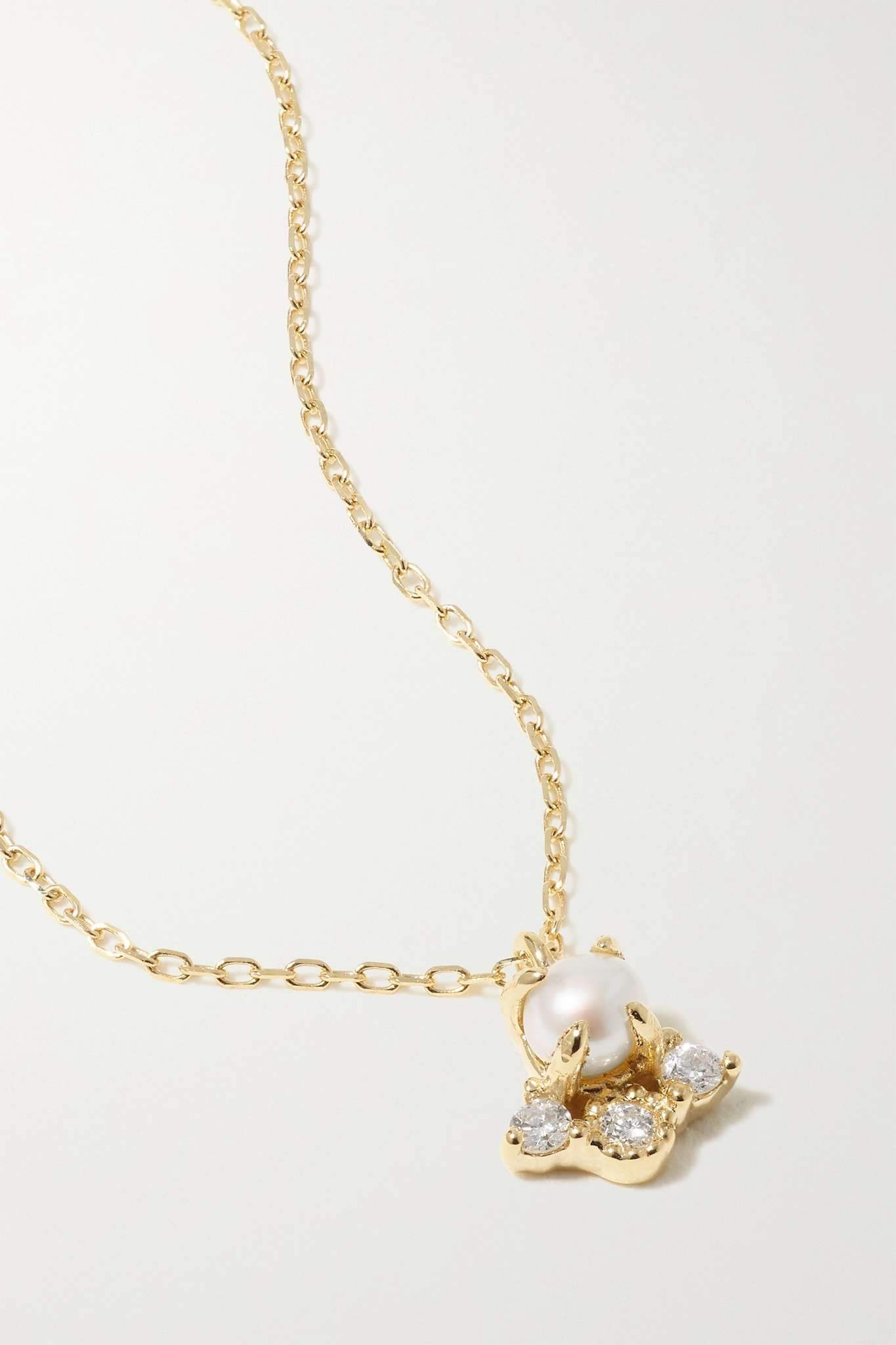 The Little Things 14-karat gold, diamond and pearl necklace - 1