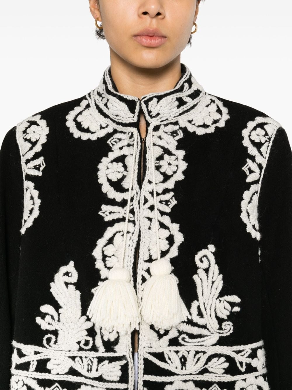 Estate embroidered wool silk jacket - 5