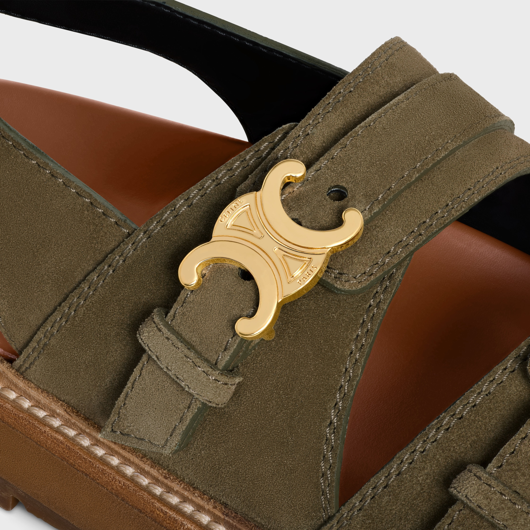 CELINE - TIPPI TRIOMPHE SANDAL IN SUEDE CALFSKIN - 5