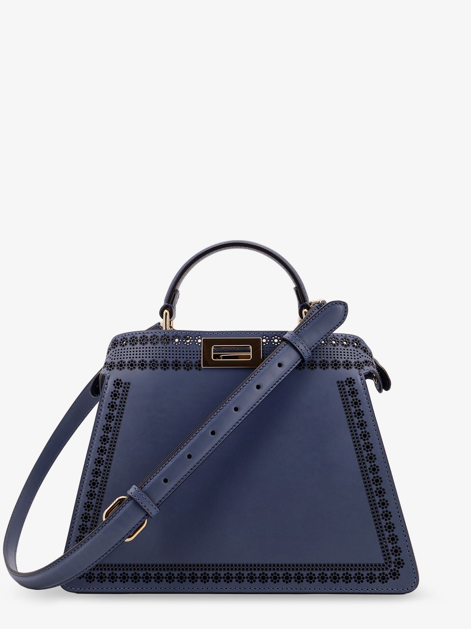 Fendi Peekaboo Iseeu Small Leather Shoulder Bag With Laser-Cut Coral Bandana Motif - 3
