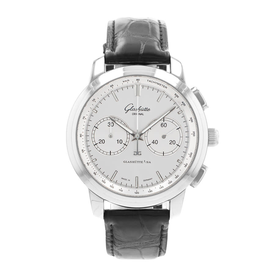 Glashutte Original - Pre-owned Glashutte Original Senator Chronograph Xl Chronograph Silver Dial Men's Watch 1-39-34-21-4 - 2