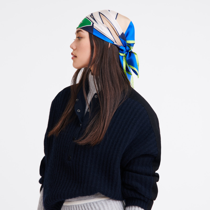 Longchamp Longchamp University Silk scarf 70 Electric Blue - Silk outlook