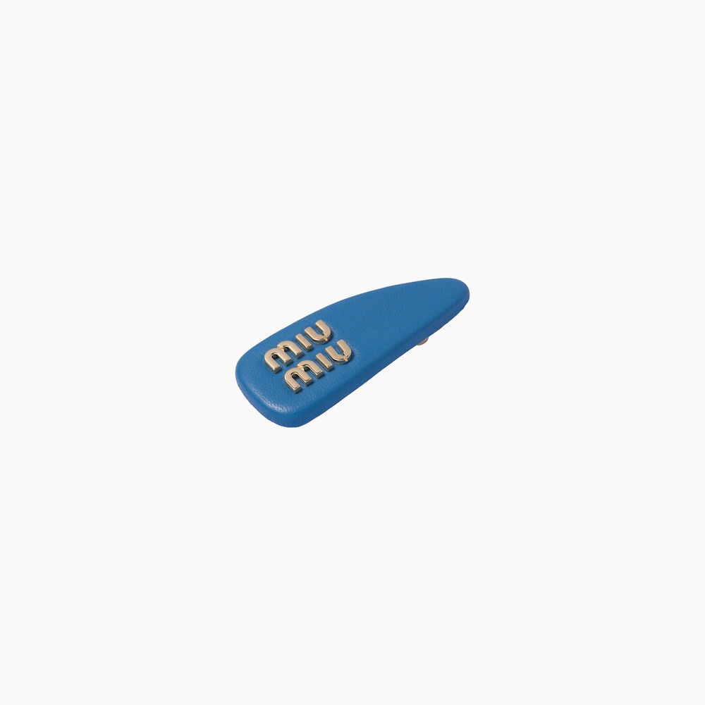 Nappa leather hair clip - 4
