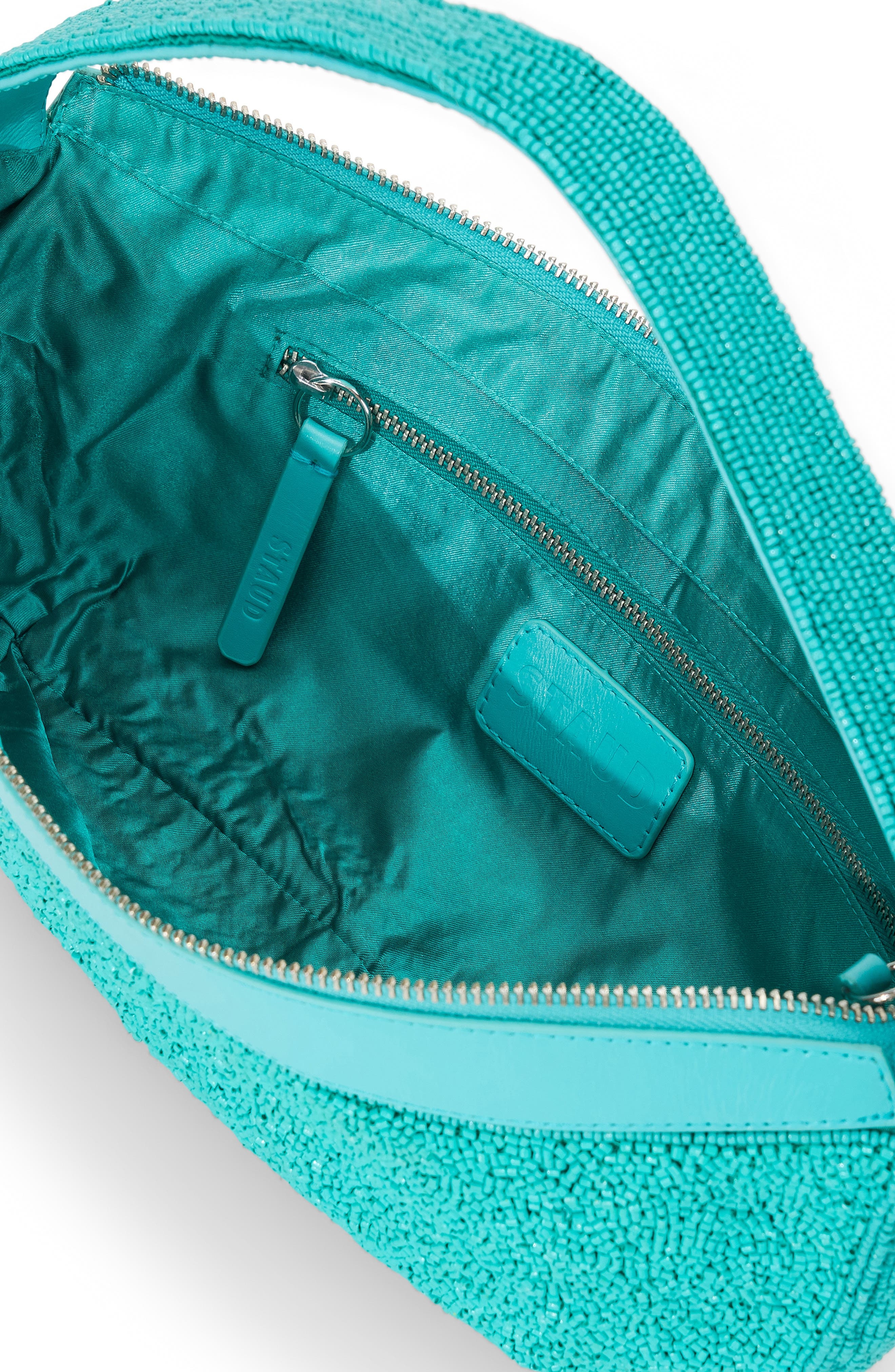 STAUD Demy Convertible Leather Shoulder Bag in Teal at Nordstrom - 4