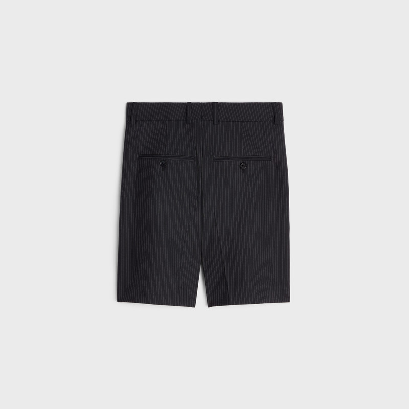 CELINE Triple-pleated men’s shorts in striped wool outlook