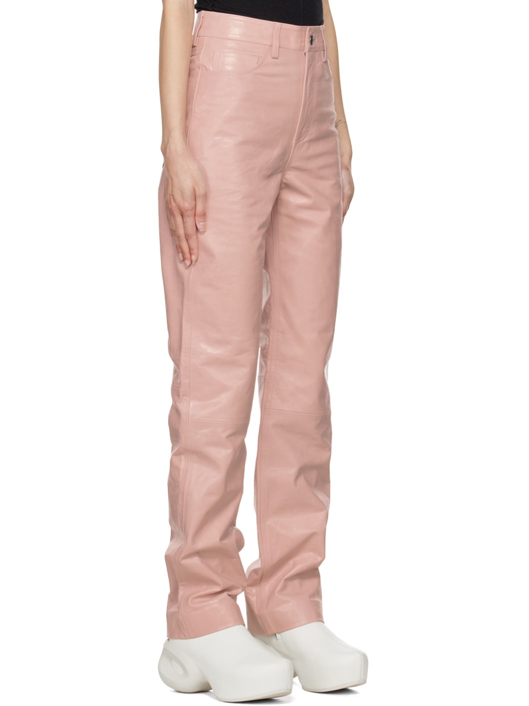 Pink Lynn Leather Trousers - 2