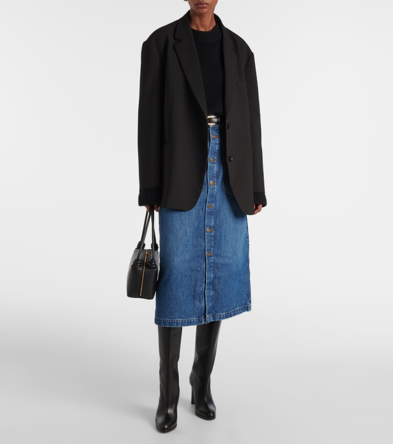 FRAME Modern Pocket denim midi skirt outlook