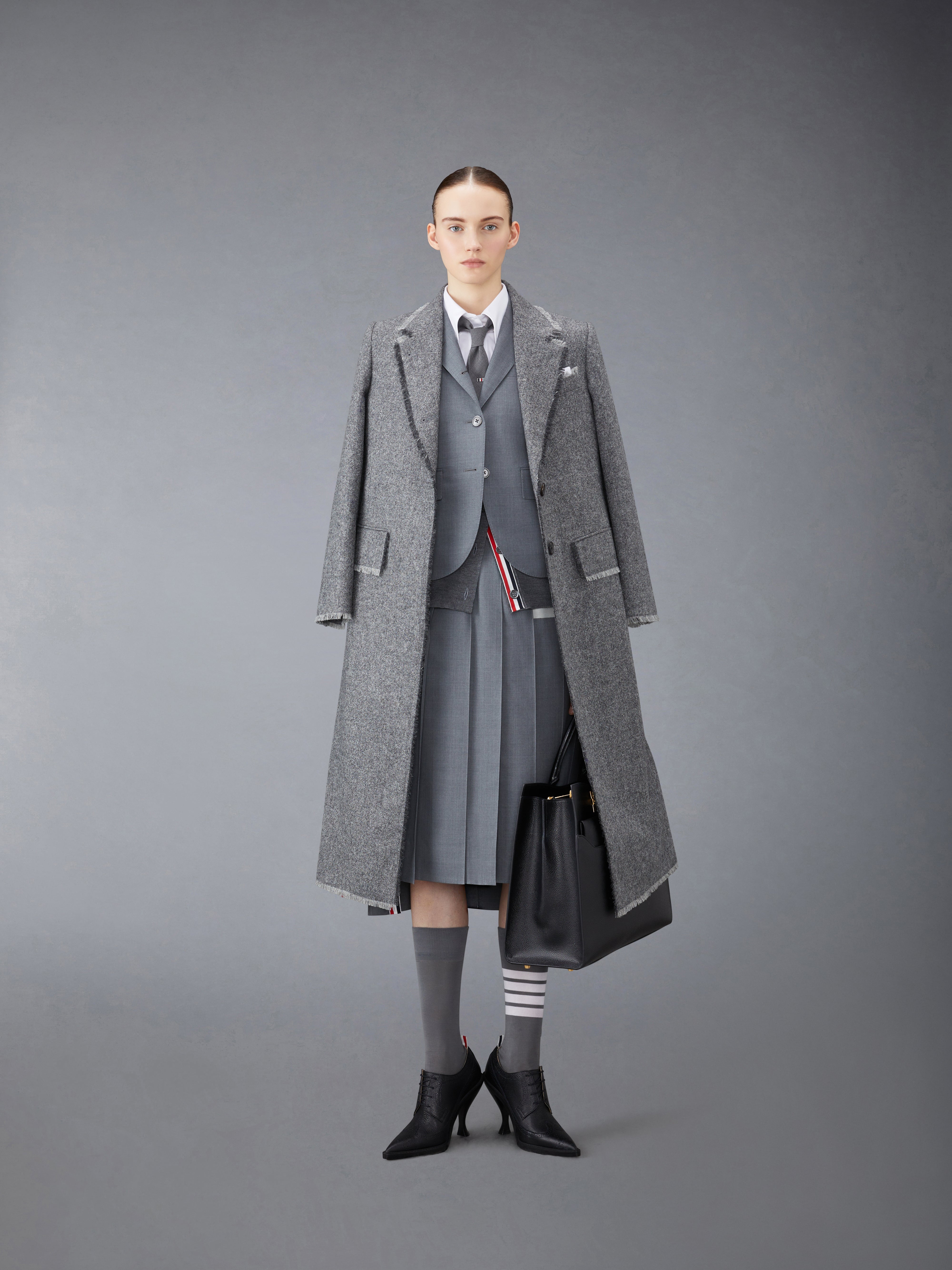 DONEGAL TWEED WIDE LAPEL OVERCOAT - 3