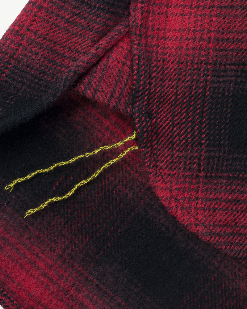ULTRA HEAVY FLANNEL OMBRÉ CHECK WORK SHIRT - RED/BLACK 11