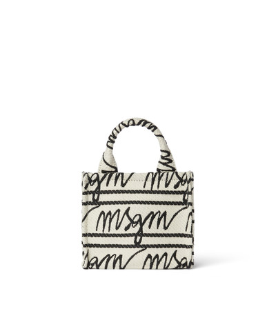 MSGM Mini canvas tote with jacquard logo outlook