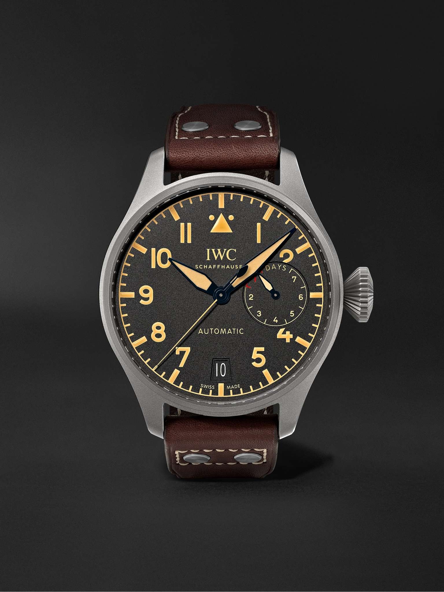 IWC Schaffhausen Big Pilot s Heritage Automatic 46.2mm Titanium and Leather Watch Ref. No. IW501004 REVERSIBLE