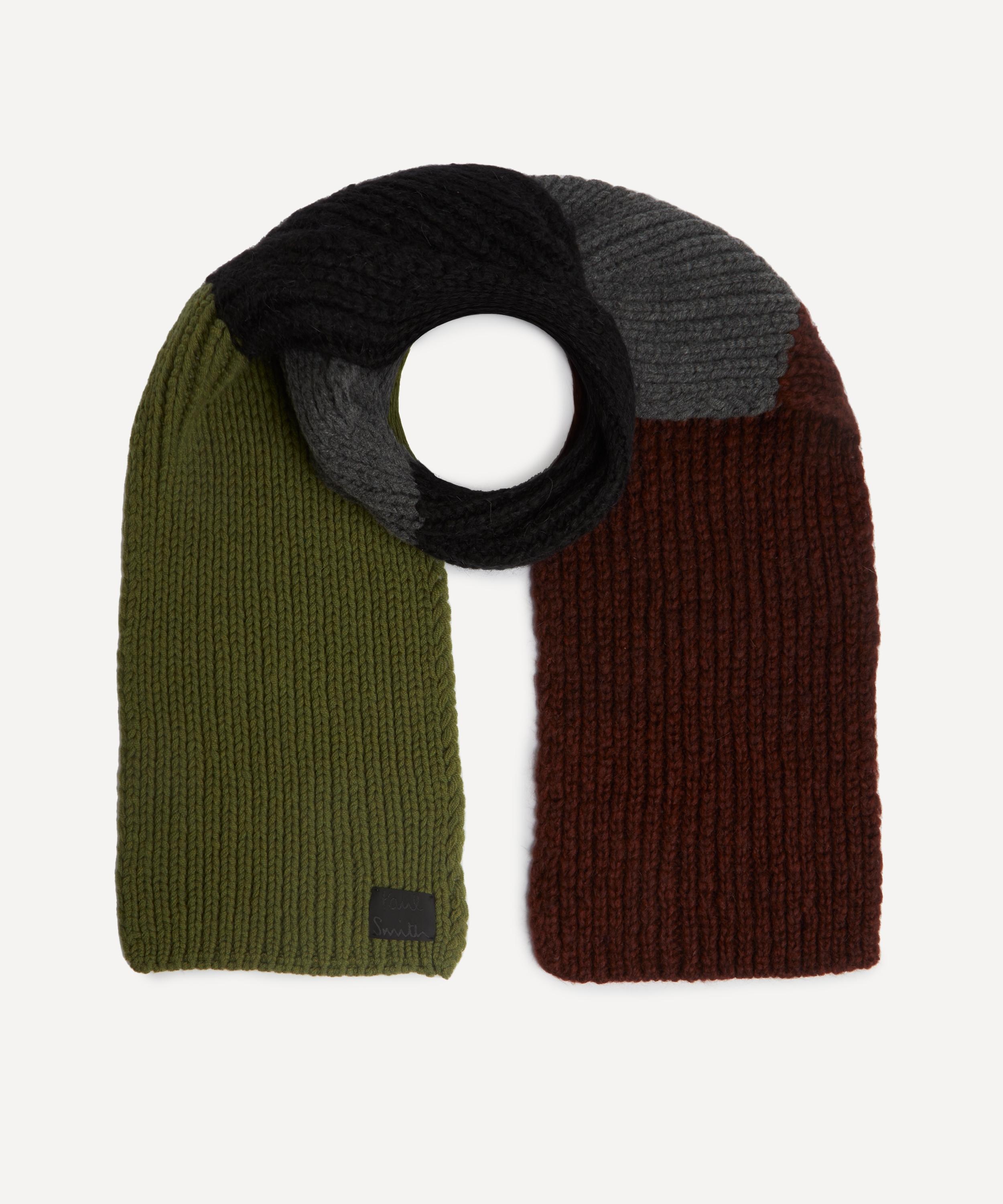 Colourblock Mohair Knitted Scarf - 2