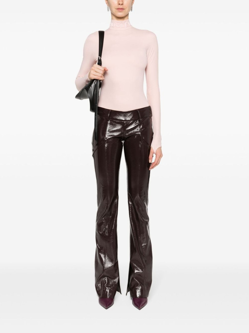 MUGLER logo-lettering high-neck bodysuit outlook