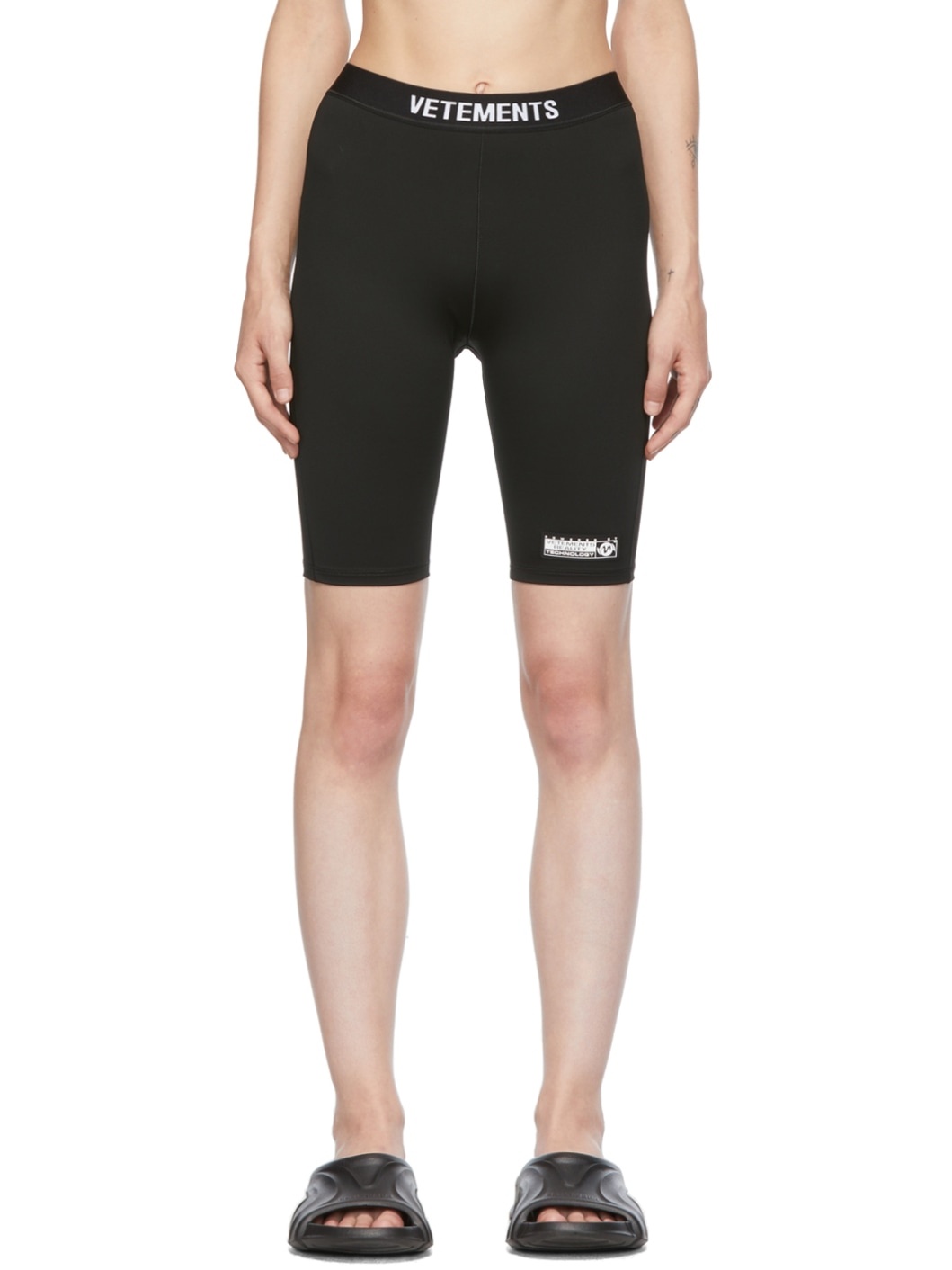 Black Logo Cycling Shorts - 1