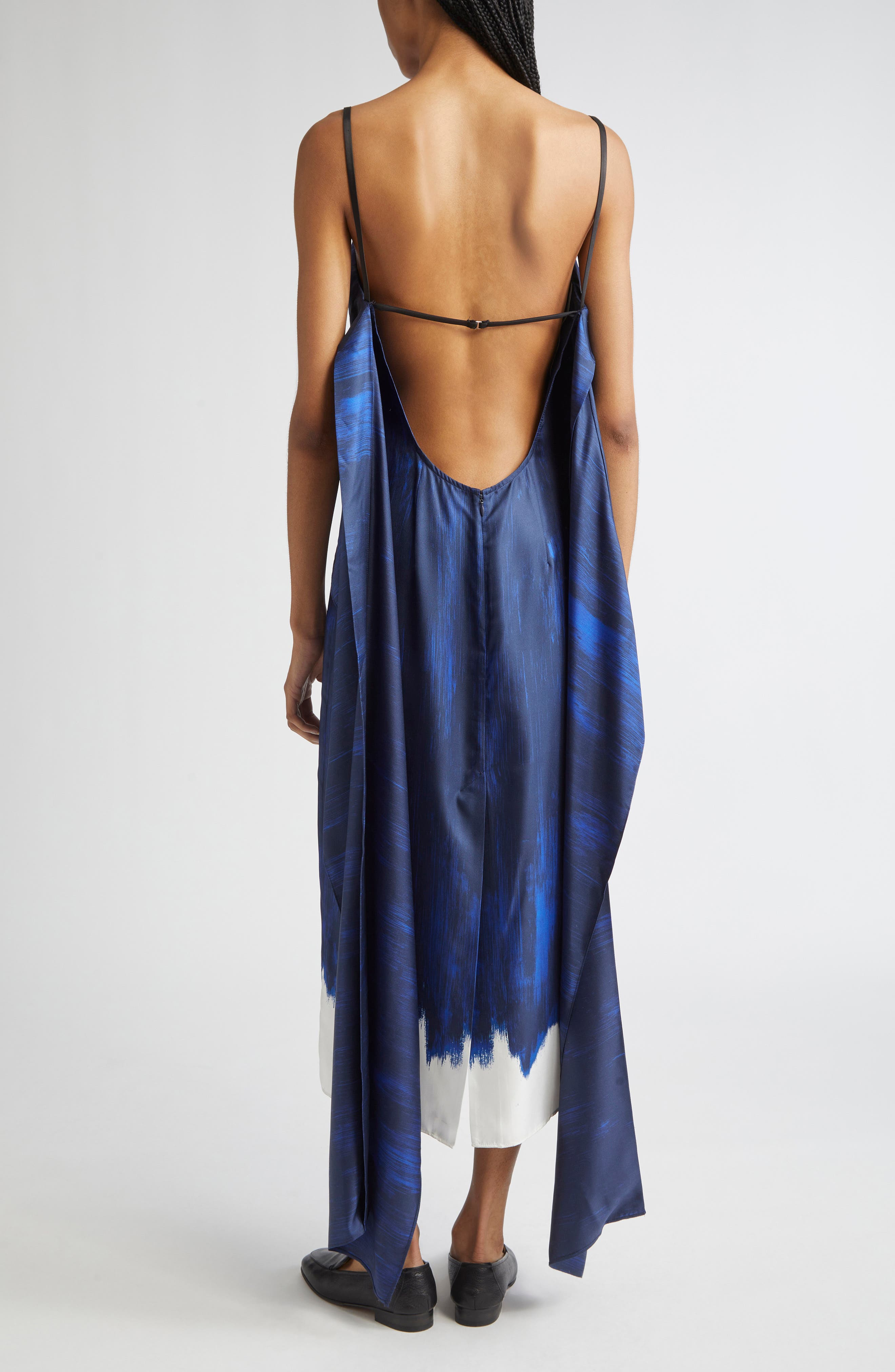 Proenza Schouler Wilma Abstract Print Layered Silk Dress in Cobalt Multi at Nordstrom - 2