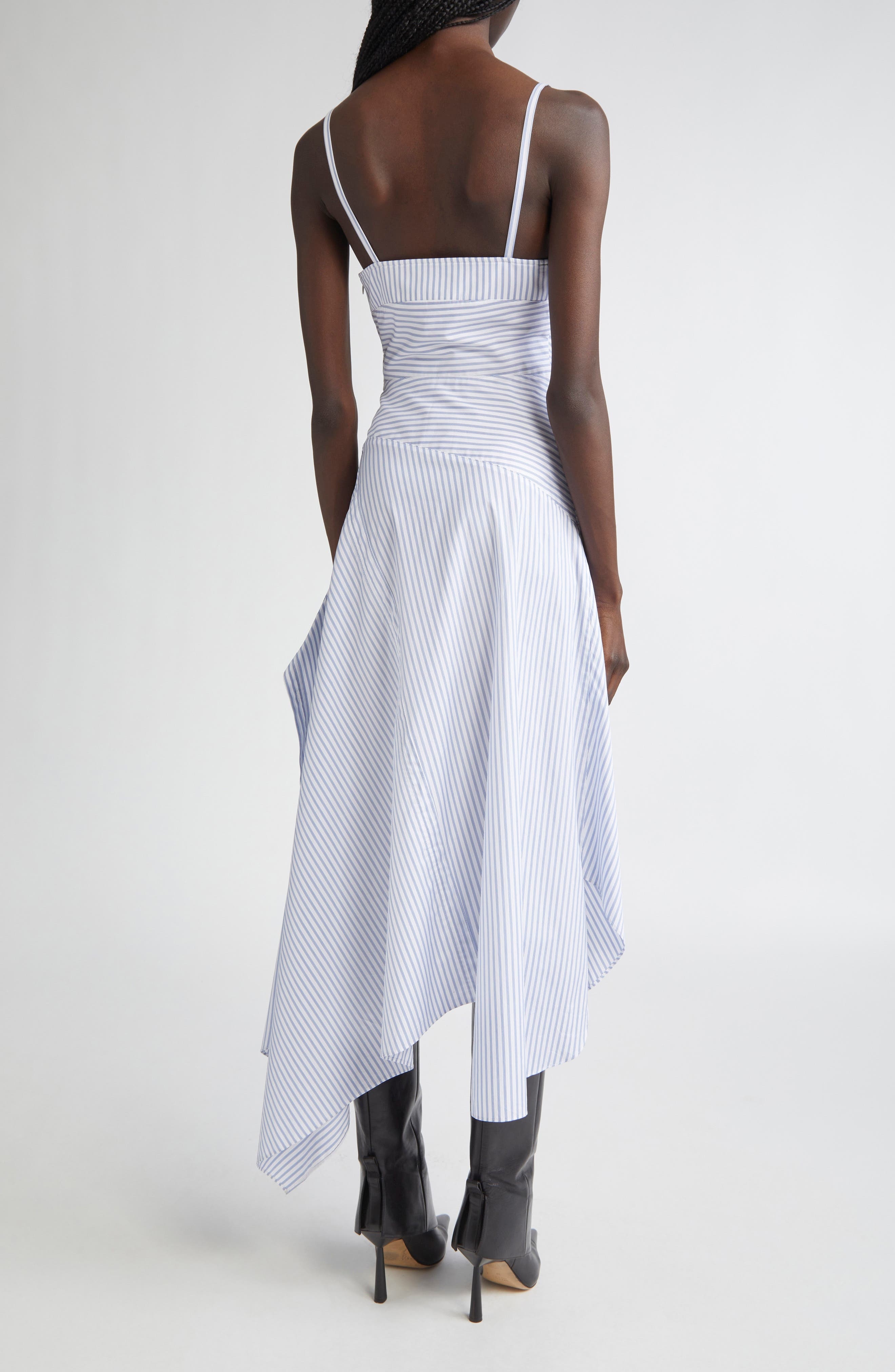 MONSE Cascade Stripe Cotton Poplin Dress in Blue Multi Stripe at Nordstrom - 2