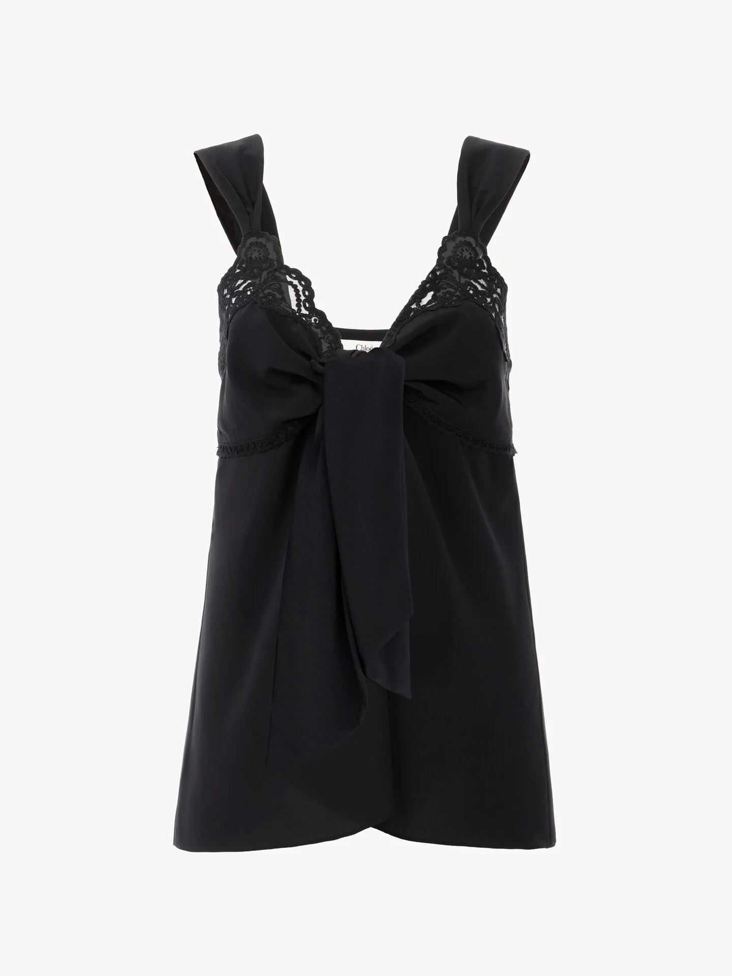 FLUID LINGERIE TOP IN CRÊPE DE CHINE & LACE - 1