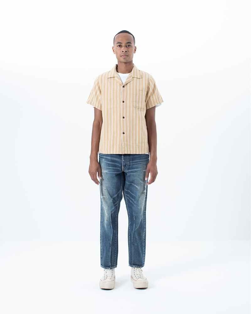 WEBER SHIRT S/S STRIPES BEIGE - 2
