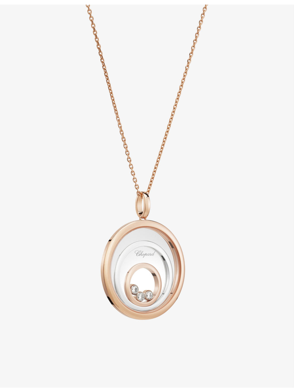 Happy Spirit 18-carat rose and white-gold and diamond necklace - 4