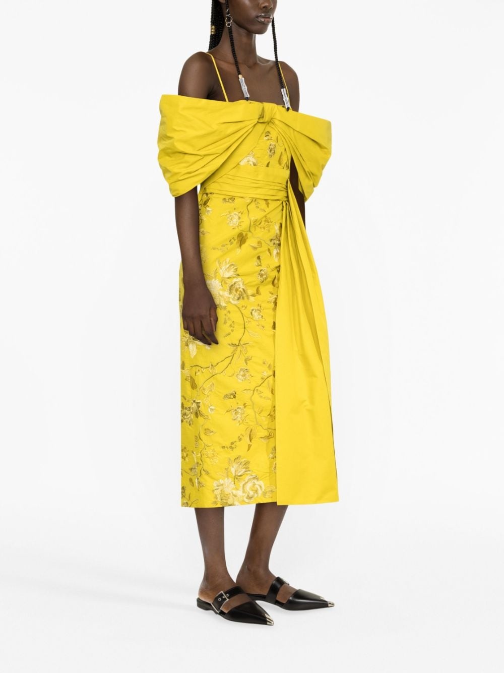 Evora off-shoulder embroidered dress - 4