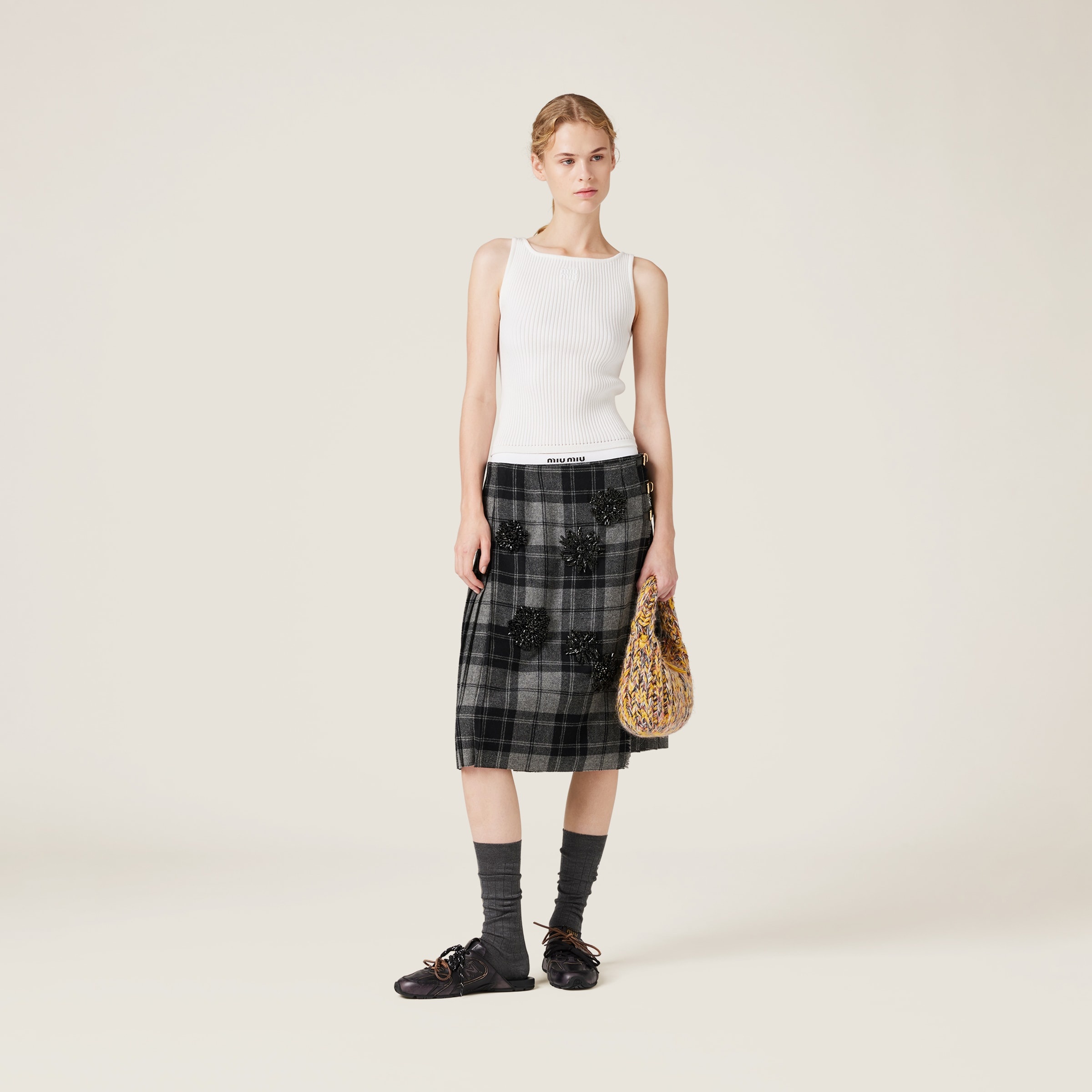 Ribbed knit wool tank top - 5