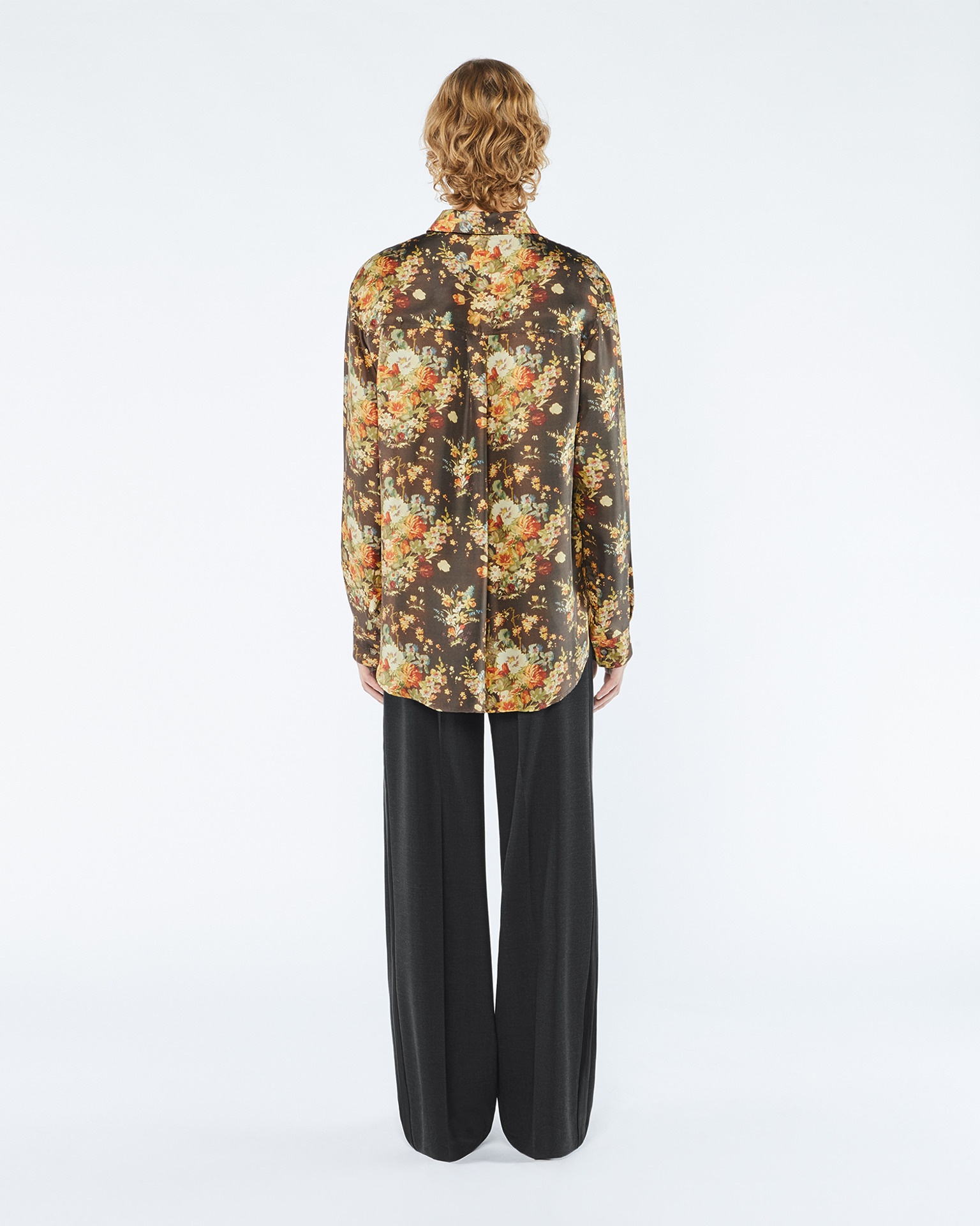 JARI - Printed twill silk pants - 20s floral - 3