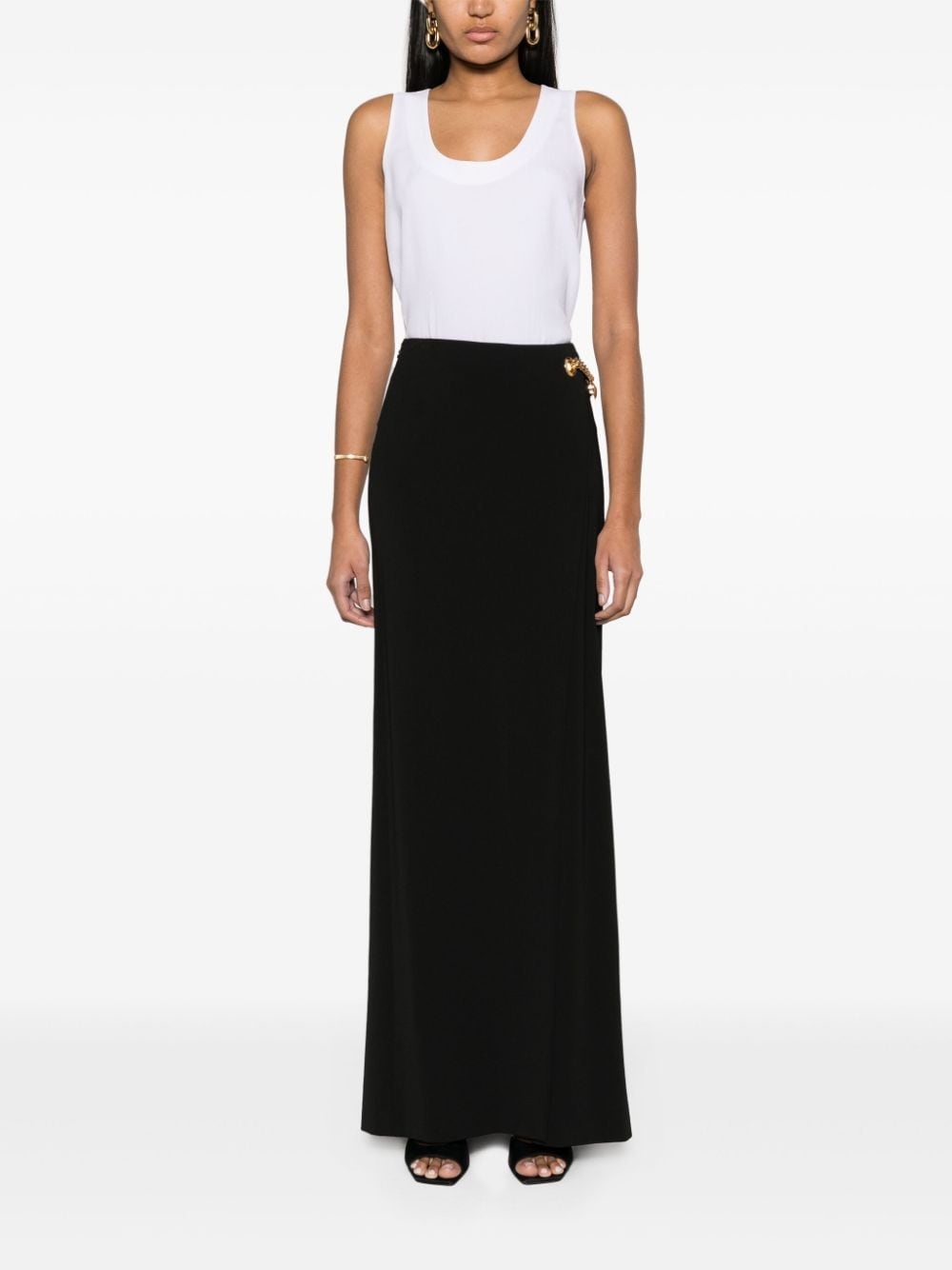 padlock-detail asymmetric maxi skirt - 2