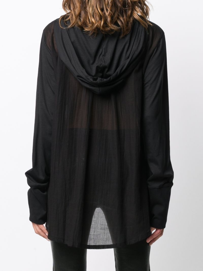 draped fine knit hoodie - 4