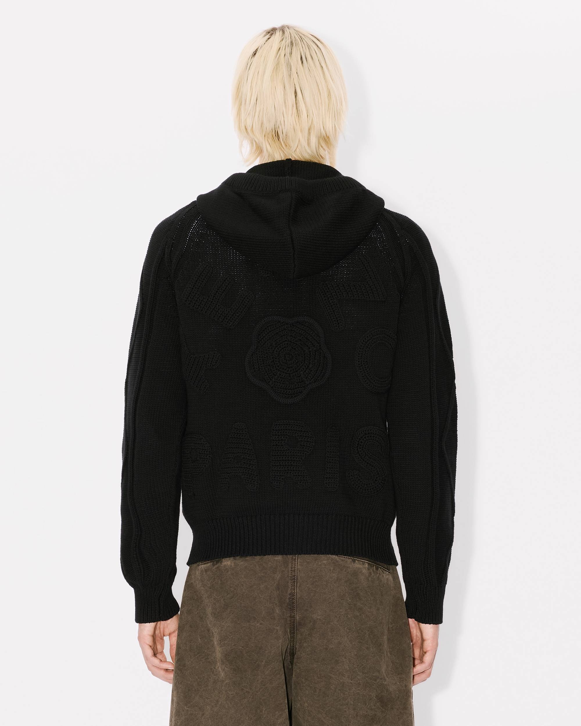 Hand-embroidered cable knitted hoodie - 4