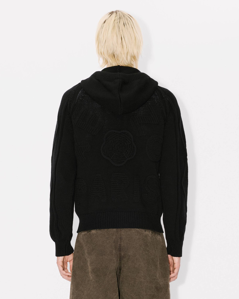 Hand-embroidered cable knitted hoodie 4