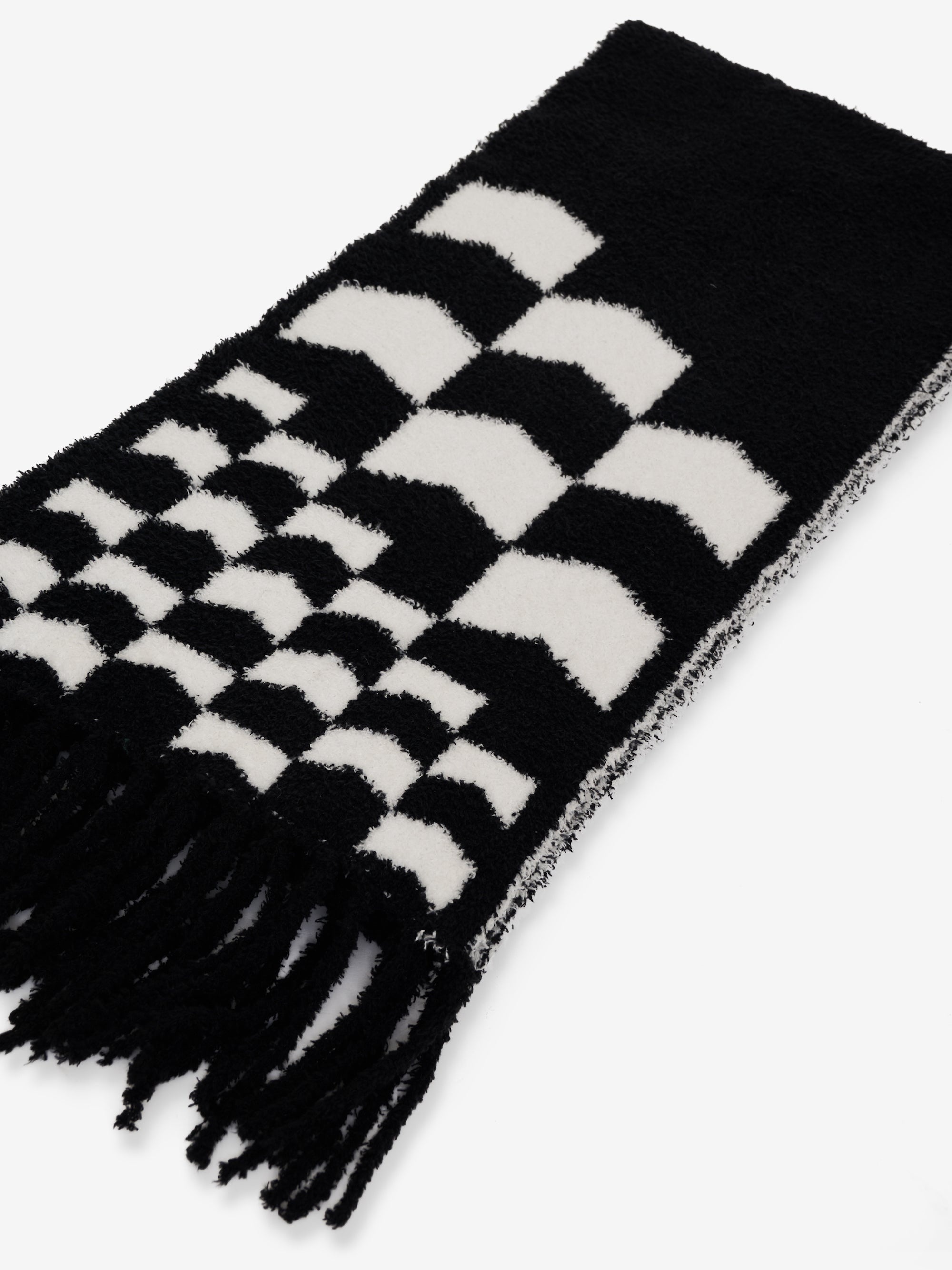 FUZZY OVERSIZED LOGO SCARF - 3