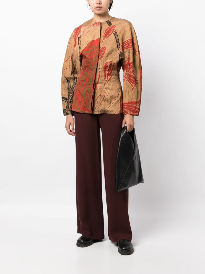 UMA WANG floral-print long-sleeve blouse outlook