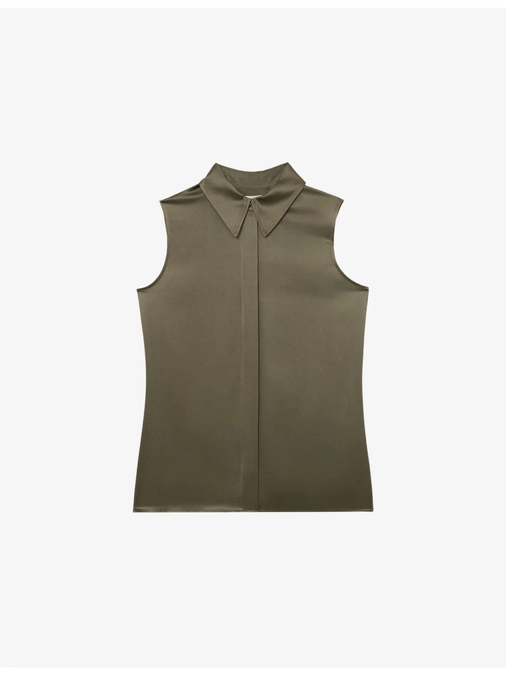Amelia Sleeveless Button-Down Silk Shirt - 1
