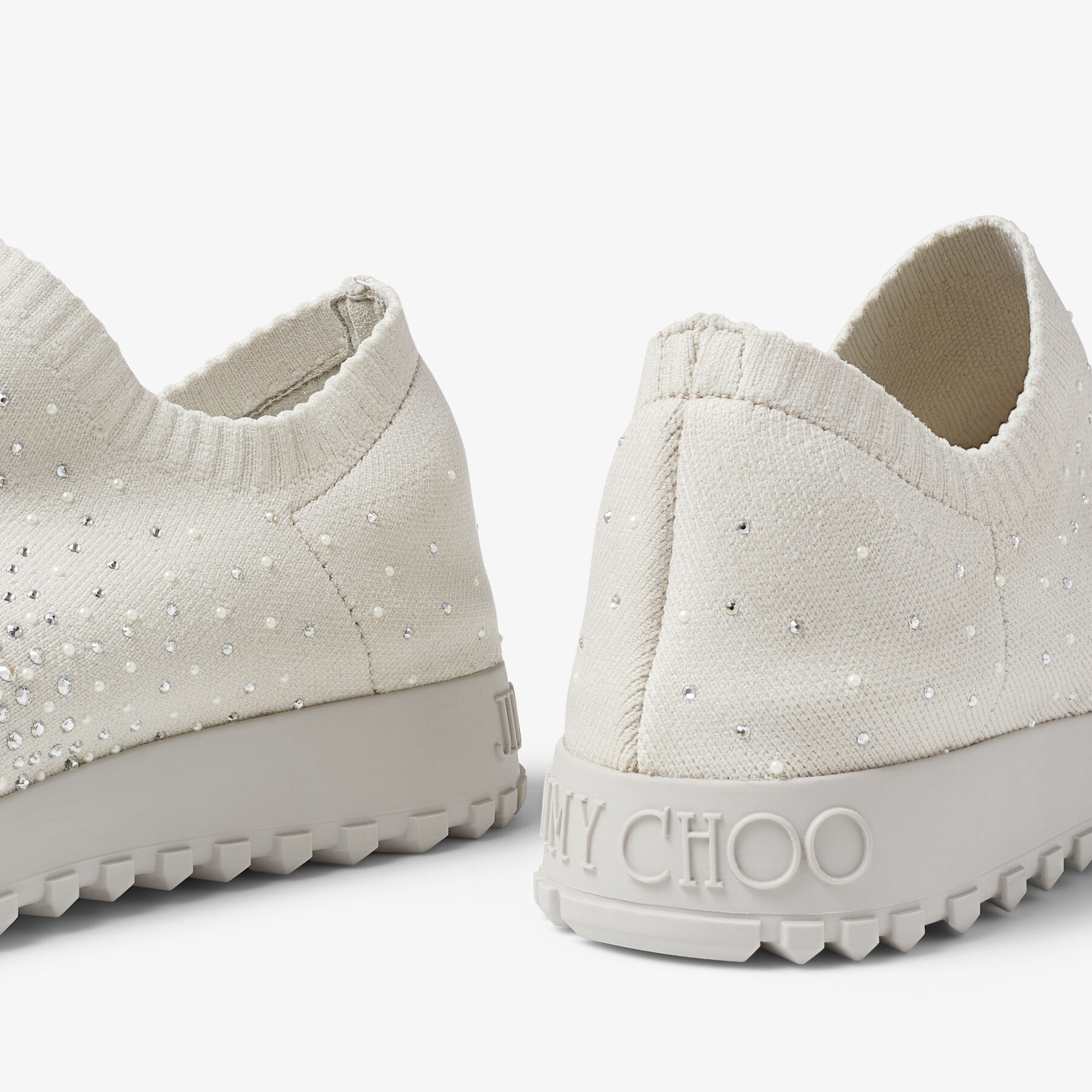 Verona
Pebble Grey Knit Trainers with Dégrade Crystals - 4