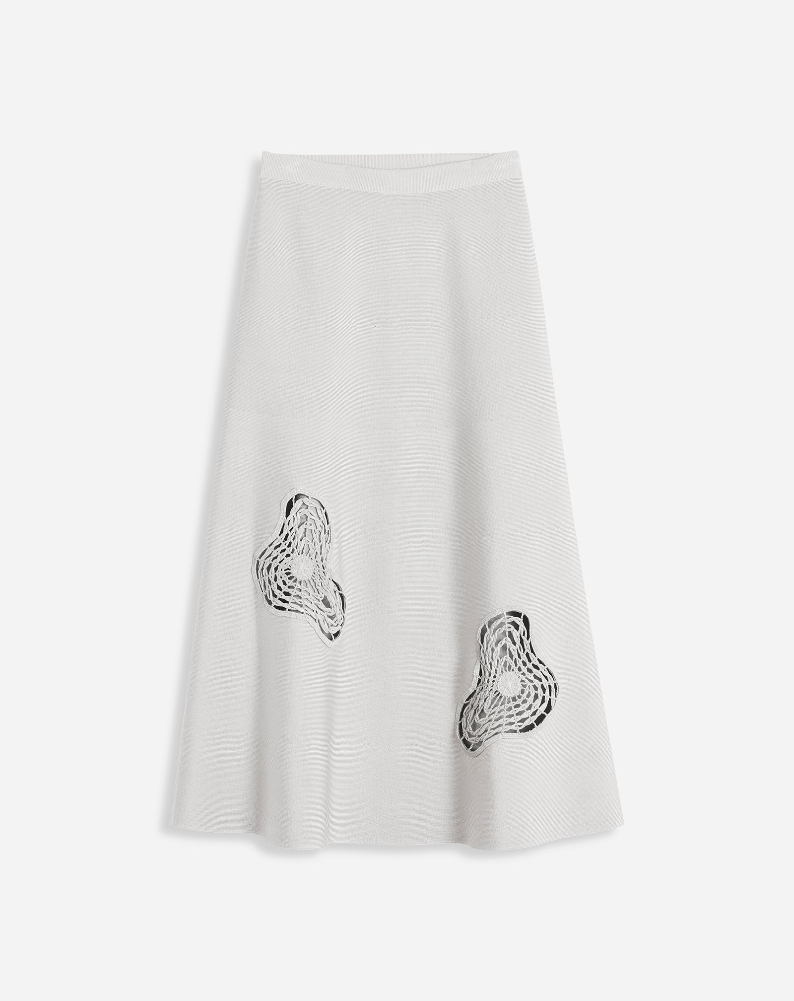 FLARE MIDI SKIRT IN VISCOSE AND MERINO - 1