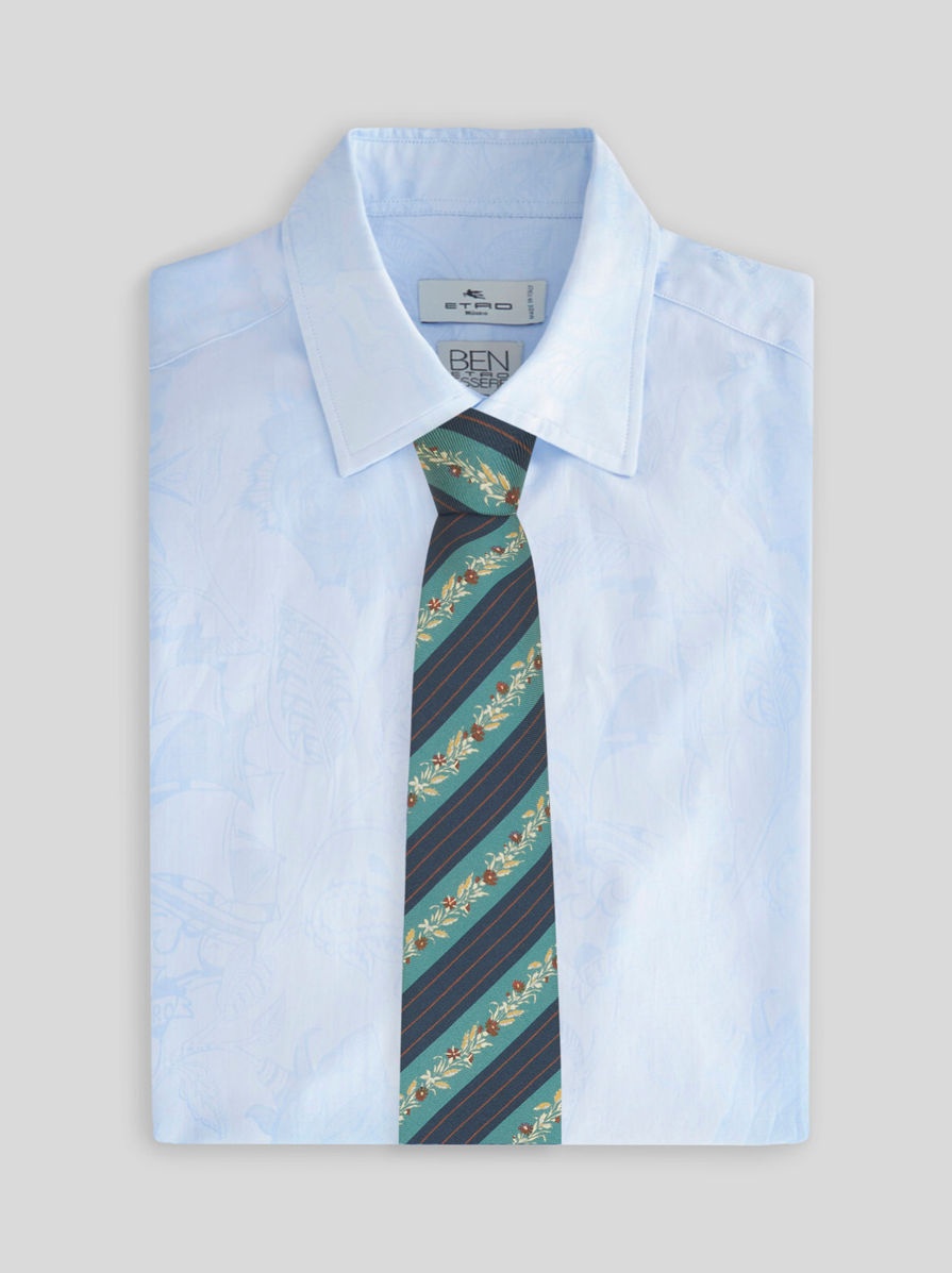 STRIPED AND MICRO FLOWER TIE - 2