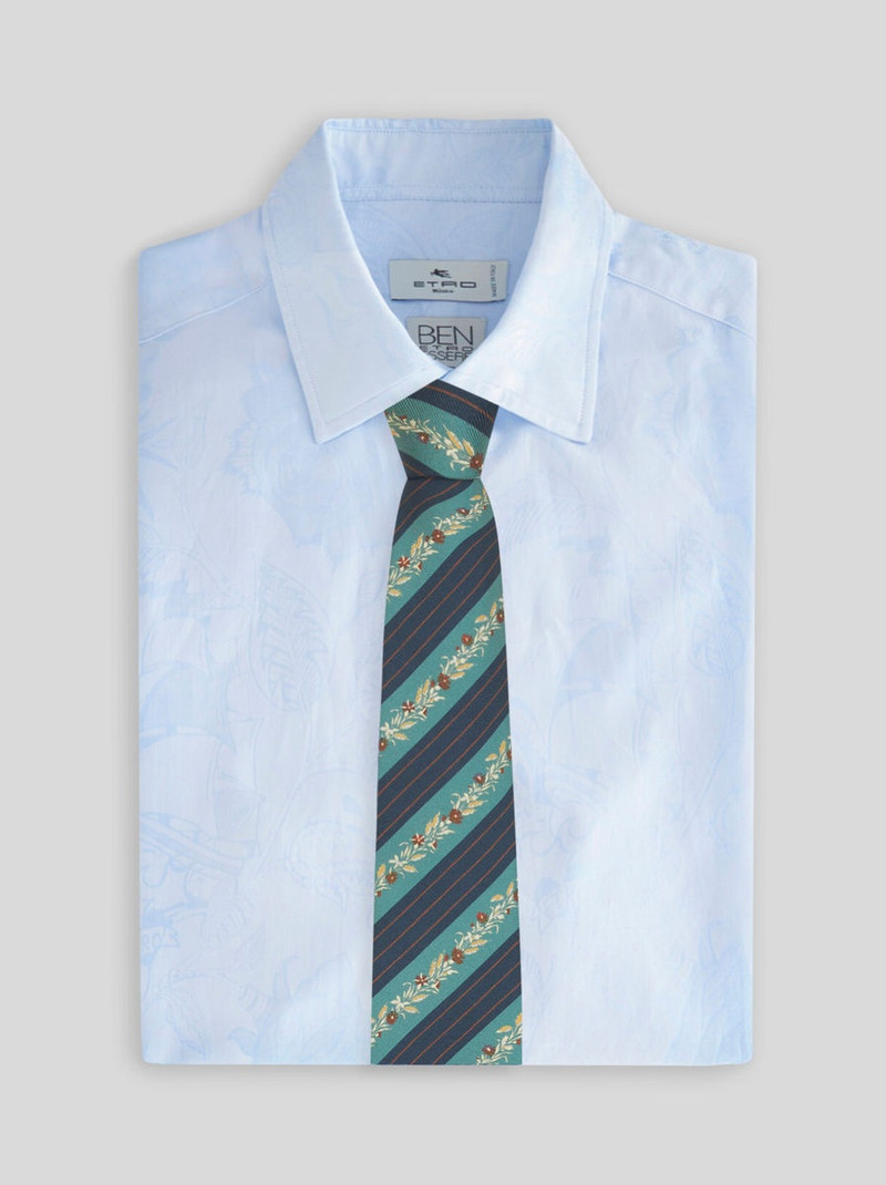 Etro STRIPED AND MICRO FLOWER TIE outlook