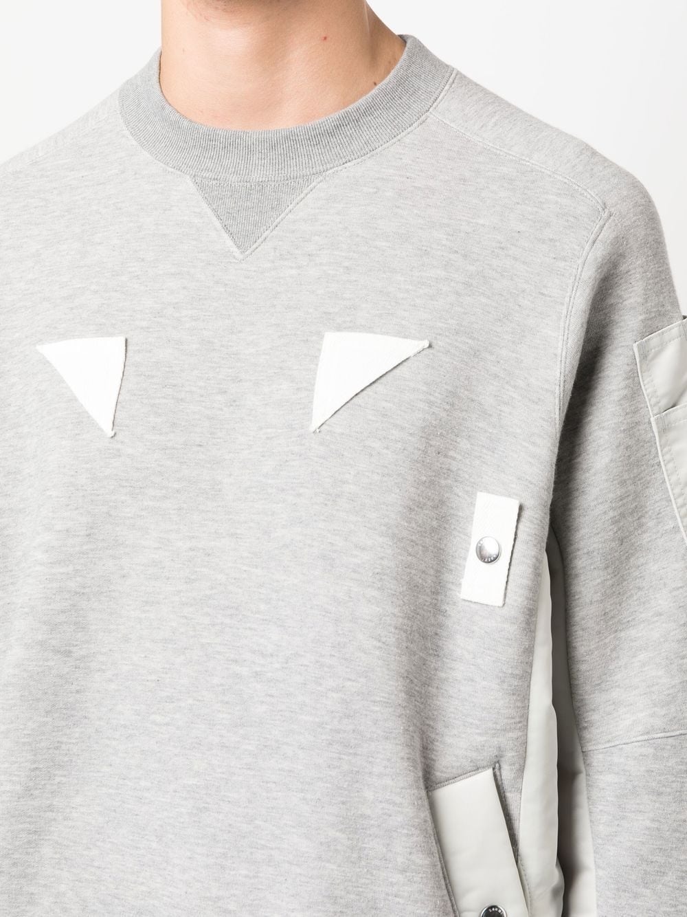 panelled crew-neck sweatshirt - 5