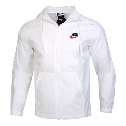 Nike Back Large Logo Woven Sports Hooded Jacket White CZ8677-100 - 1