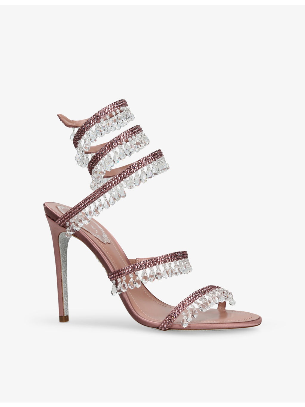 Chandelier 105 Crystal-Embellished Satin Heeled Sandals - 3