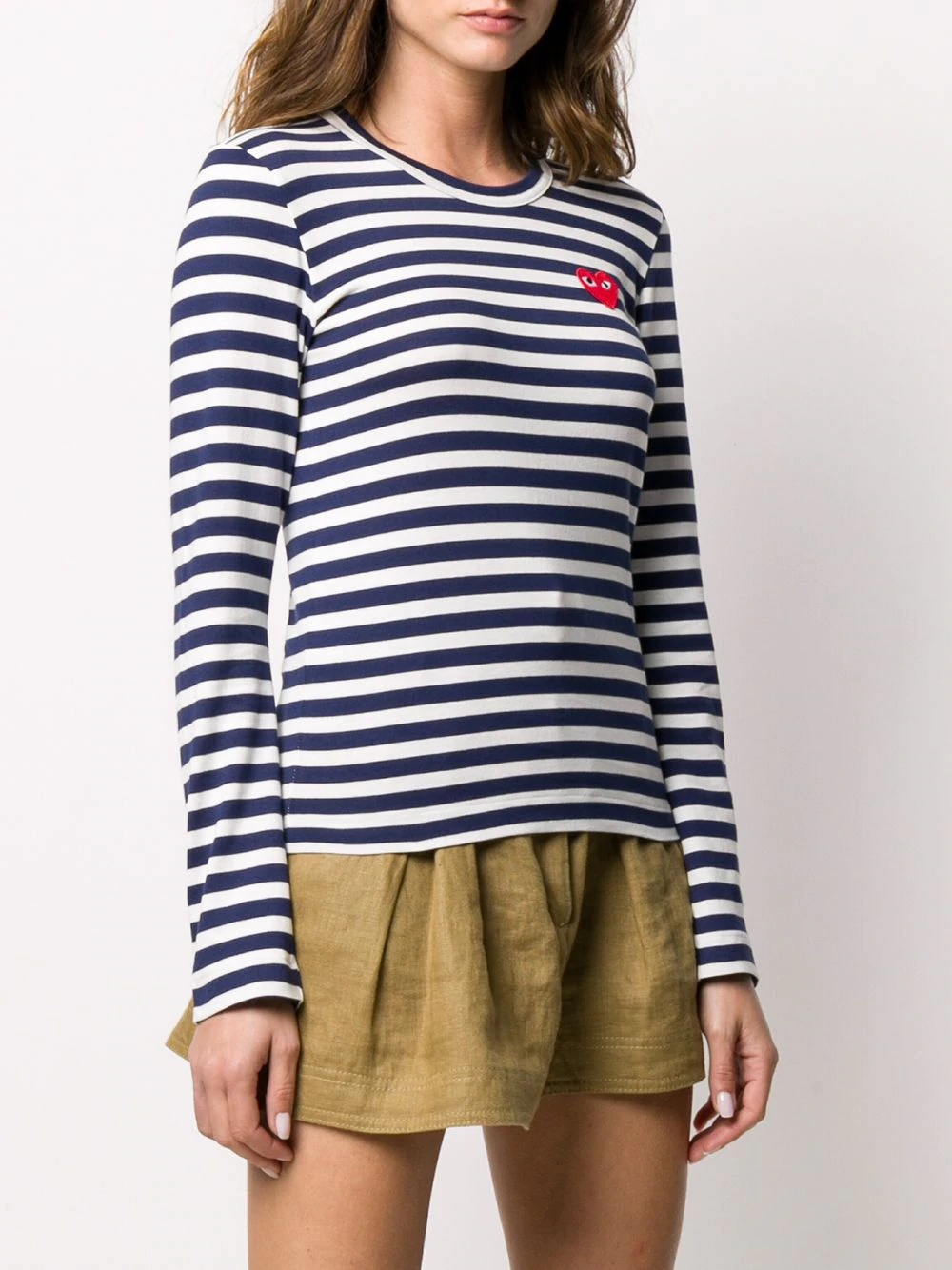 striped logo patch top - 3