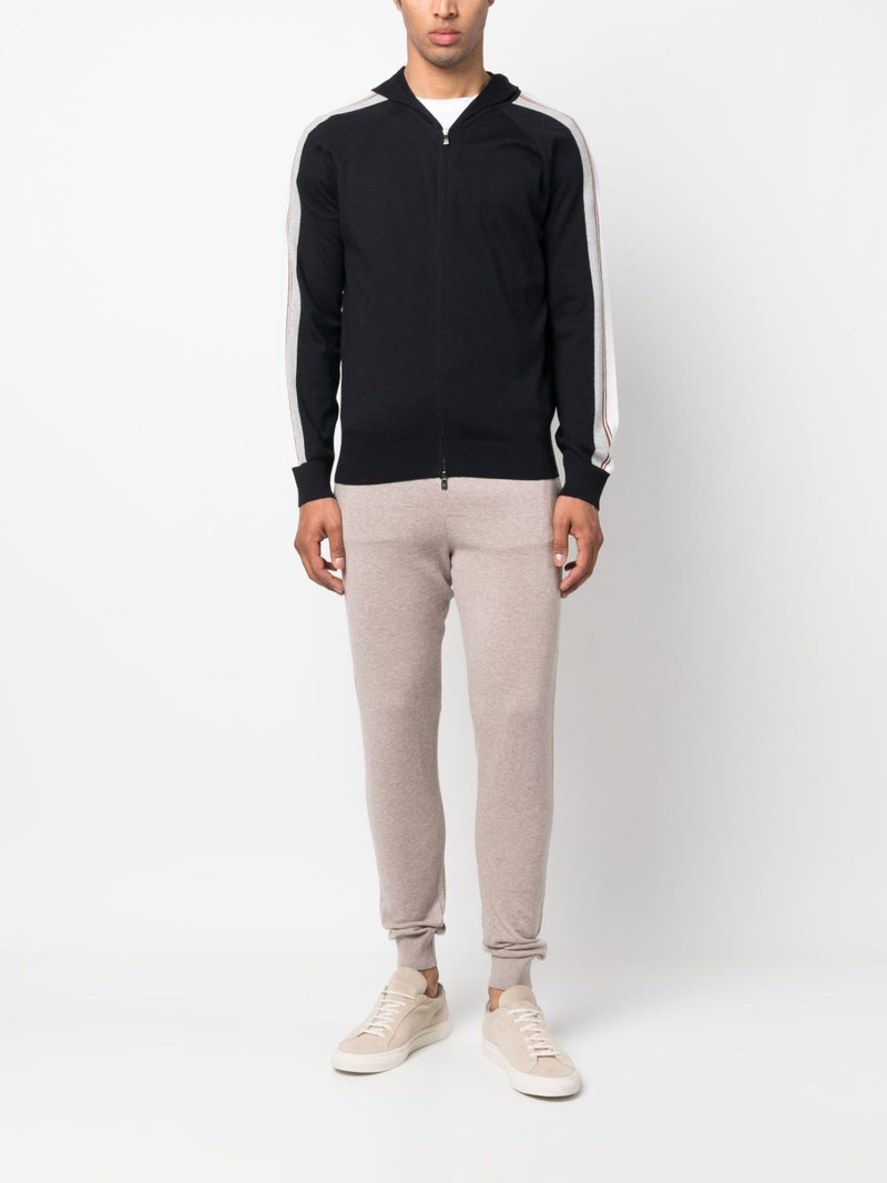 CORNELIANI skinny knitted track pants outlook