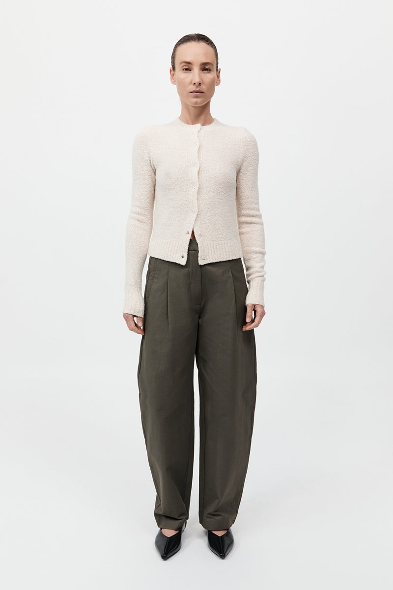 Boucle Wool Cardigan - Off White - 4