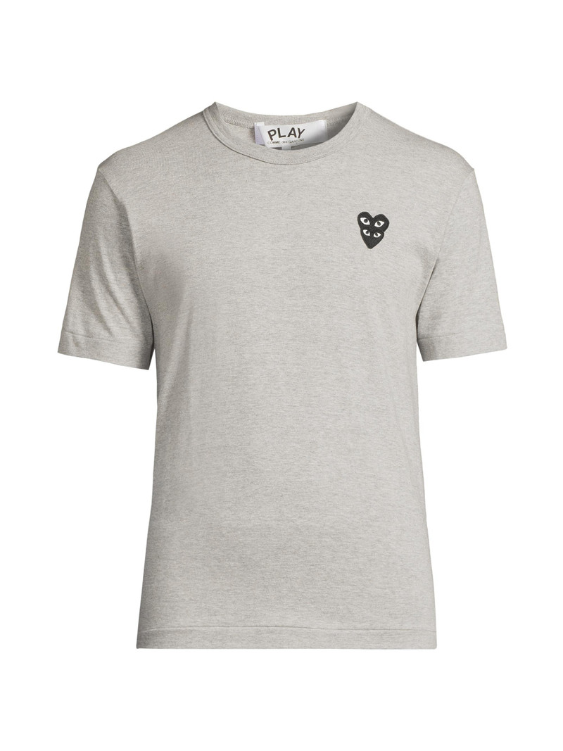 Men's Double Heart Cotton Jersey T-Shirt - Grey 1